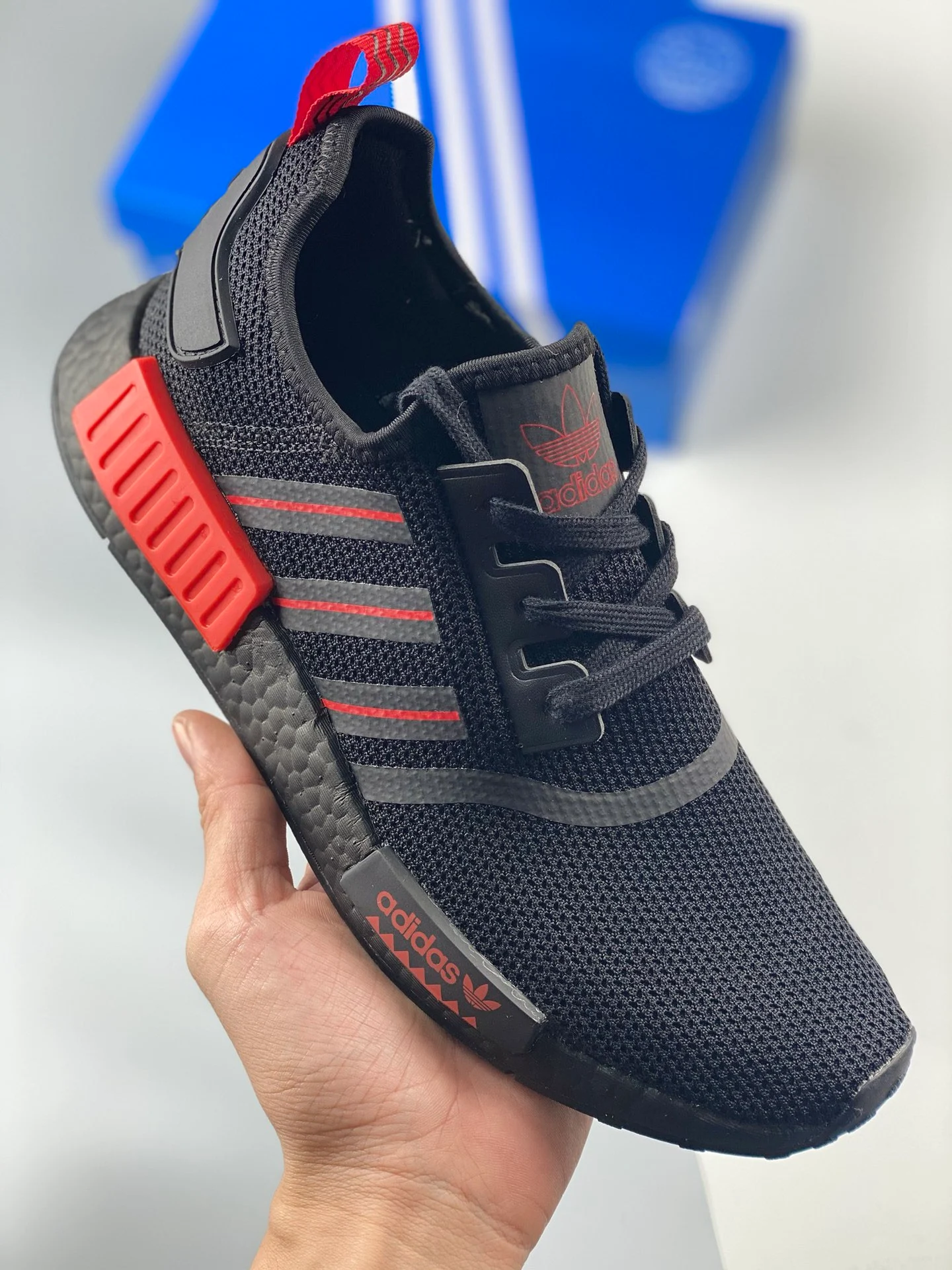Adidas NMD R1 Core Black Red GV8422 For Sale