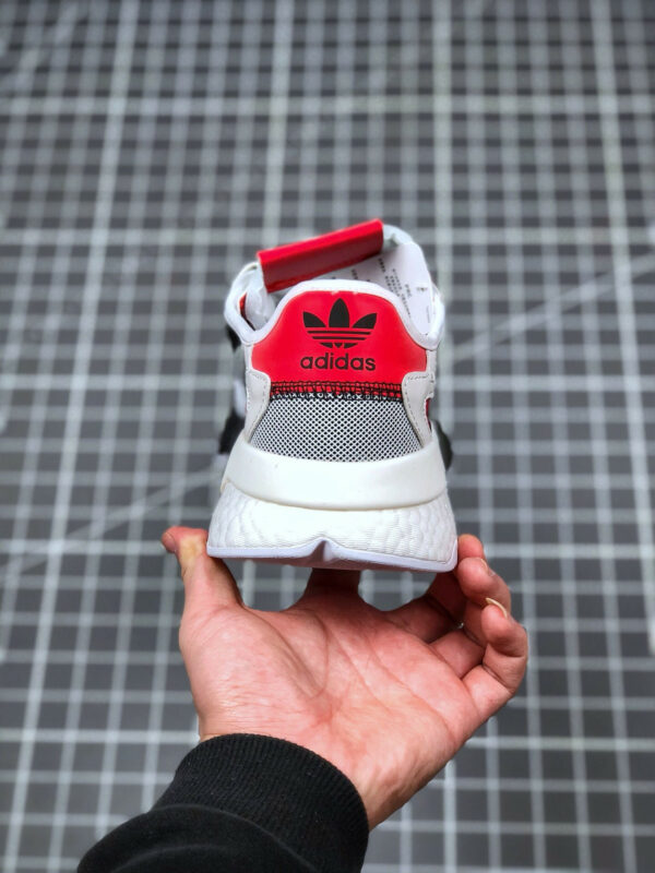 Adidas Nite Jogger Black Silver Metallic White-Red For Sale