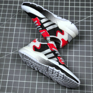 Adidas Nite Jogger Black Silver Metallic White-Red For Sale