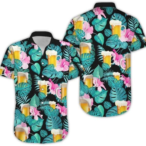 Beer Tropical Pattern Hawaiian Shirt OR