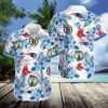 Boston Celtics Blue Hibiscus Flower Hawaiian Shirt MZ