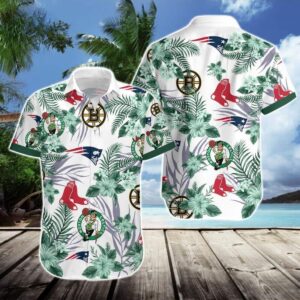 Boston Celtics Tropical Flora Hawaiian Shirt KX