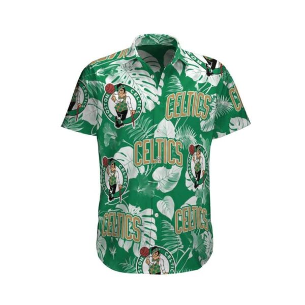 Boston Celtics Tropical Leaves Basketball Hawaiian Shirt YS