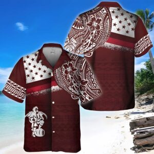 Captain Morgan Polynesian Pattern Hawaiian Shirt KK