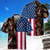 Captain Morgan Us Flag Tropical Flowers Hawaiian Shirt DI