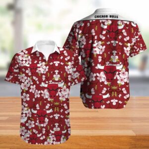 Chicago Bulls Red Tropical Flora Basketball Hawaiian Shirt LK