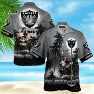 Cool Disney Mickey Mouse Las Vegas Raiders Hawaiian Shirt OC