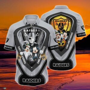 Disney Mickey Halloween Night NFL Las Vegas Raiders Hawaiian Shirt BR