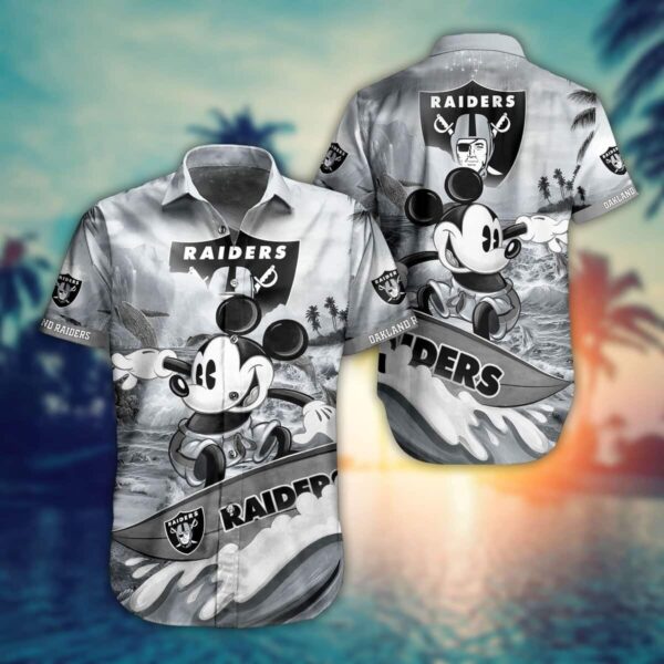 Disney Mickey Mouse Las Vegas Raiders Football Players Hawaiian Shirt TV