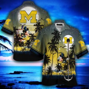 Disney Mickey Mouse NCAA Michigan Wolverines Hawaiian Shirt QW