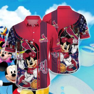 Disney Mickey Mouse St Louis Cardinals Hawaiian Shirt EO