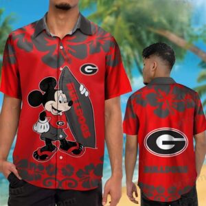 Funny Mickey Georgia Bulldogs Uga Disney Hawaiian Shirt NM