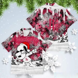 Funny Snoopy Christmas Pattern Houston Rockets Hawaiian Shirt VI