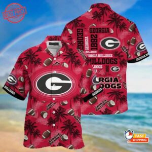 Georgia Bulldogs Uga Palm Trees Hawaiian Shirt BD