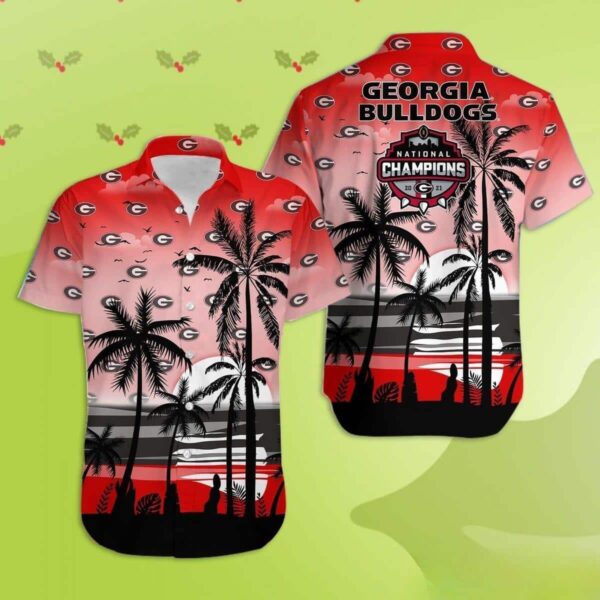 Georgia Bulldogs Uga Tropical Coconut Tree Hawaiian Shirt YN