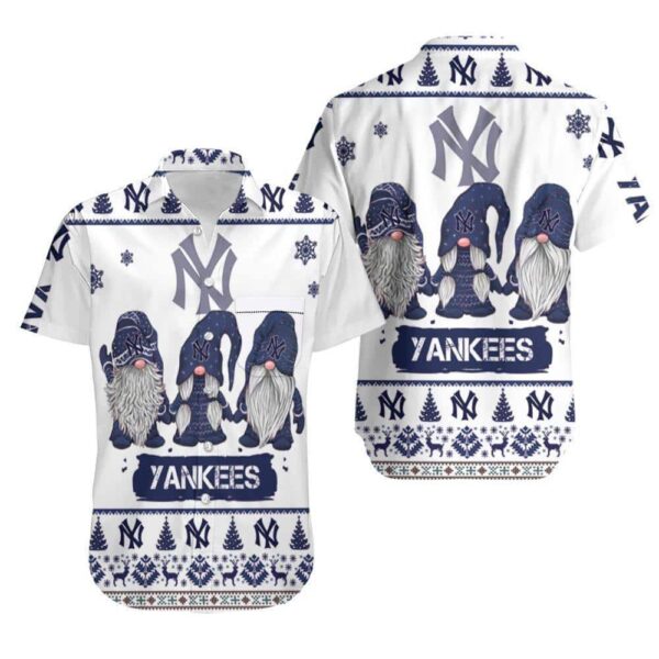 Gnomes MLB New York Yankees Christmas Baseball Hawaiian Shirt TU