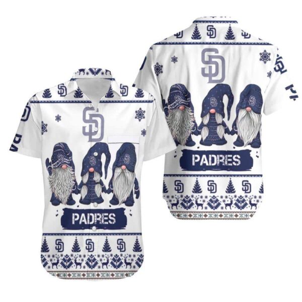 Gnomes San Diego Padres Christmas Baseball Hawaiian Shirt AI