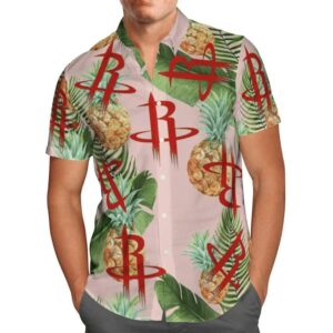 Houston Rockets Pineapple Pattern Hawaiian Shirt TA