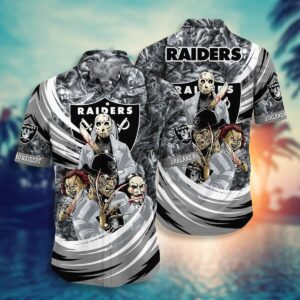 Jason Freddy Chucky Ghostface Las Vegas Raiders Hawaiian Shirt DZ