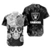 Las Vegas Raiders Skull Rose Football Hawaiian Shirt UD