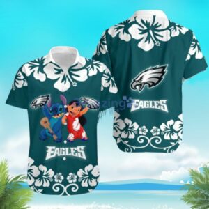 Lilo And Stitch NFL Philadelphia Eagles Hawaiian Shirt PB