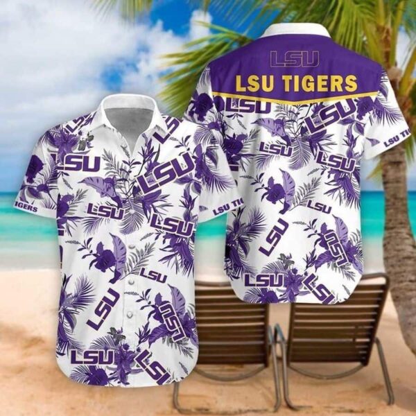 Lsu Tigers Tropical Flower Pattern Hawaiian Shirt IY