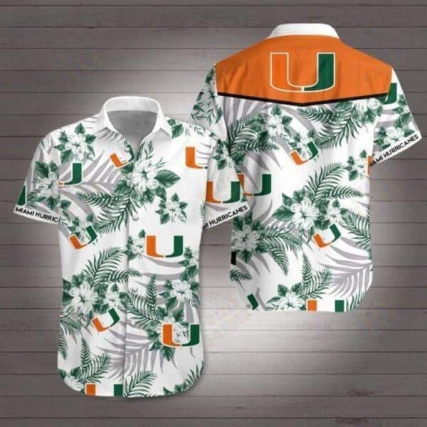 Miami Hurricanes Hibiscus Flower Hawaiian Shirt PT