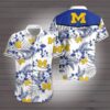 Michigan Wolverines Tropical Flower Pattern Hawaiian Shirt YT