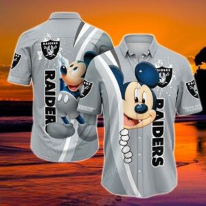 Mickey Mouse Disney Las Vegas Raiders NFL Hawaiian Shirt LL
