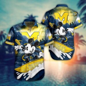 Mickey Mouse Disney Michigan Wolverines Hawaiian Shirt QH