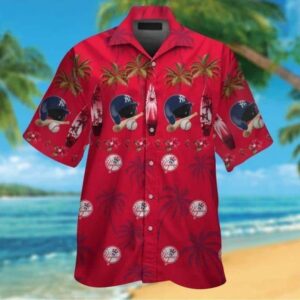 MLB New York Yankees Baseball Pattern Hawaiian Shirt GG