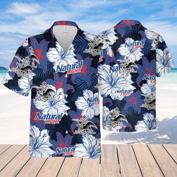 Natural Light Tropical Flower Pattern Hawaiian Shirt SB