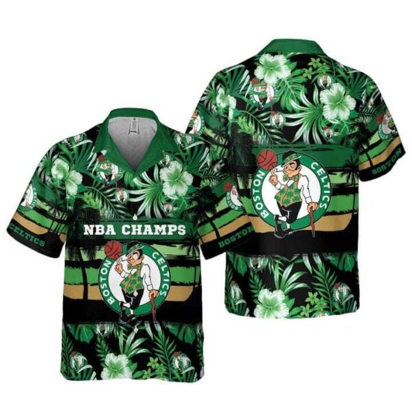 NBA Boston Celtics Flower Pattern Hawaiian Shirt BJ