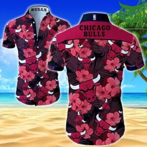 NBA Chicago Bulls Tropical Flora Hawaiian Shirt ZW