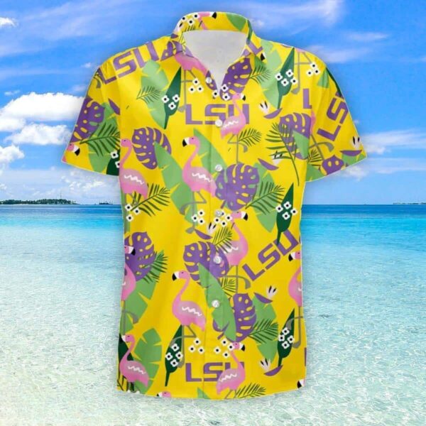 NCAA Lsu Flamingo Pattern Hawaiian Shirt CD