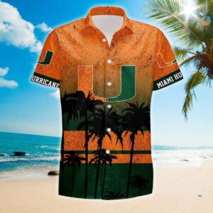 NCAA Miami Hurricanes Coconut Tree Pattern Hawaiian Shirt HL