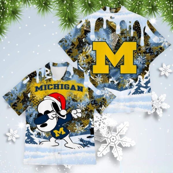 NCAA Michigan Wolverines Snoopy Dabbing The Peanuts Hawaiian Shirt UO