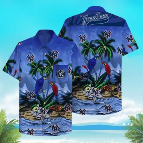 New York Yankees Parrots Hawaiian Shirt PU