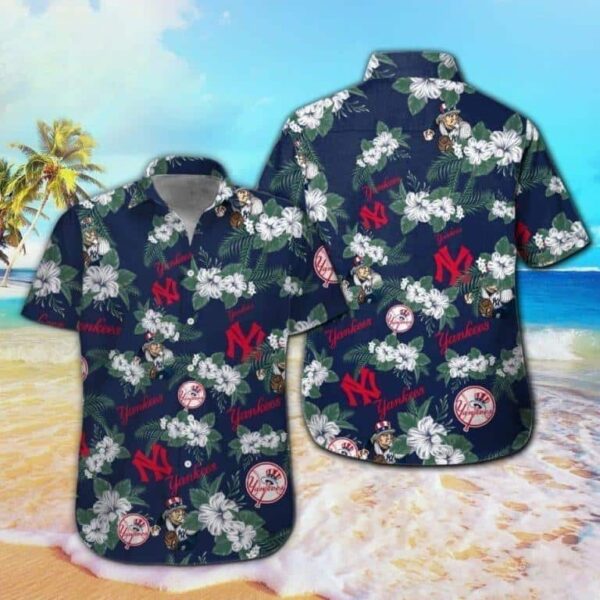 New York Yankees Tropical Flower Pattern Best Hawaiian Shirt CQ