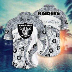 NFL Las Vegas Raiders Tropical Pattern Hawaiian Shirt NA