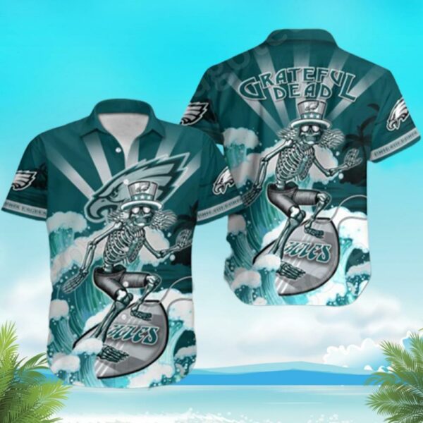 NFL Philadelphia Eagles Grateful Dead Hawaiian Shirt ML