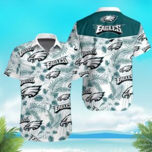 NFL Philadelphia Eagles Hibiscus Flower Pattern Hawaiian Shirt IW