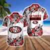 NFL San Francisco 49Ers Hibiscus Flower Pattern Hawaiian Shirt ZM