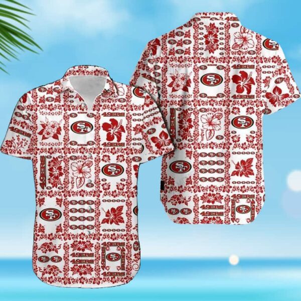 NFL San Francisco 49Ers Hibiscus Flower Pattern Hawaiian Shirt GF