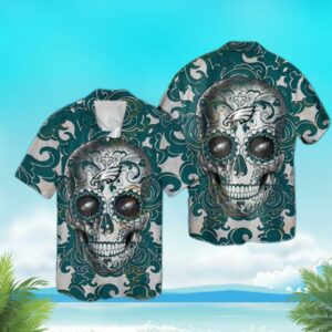 NFL Sugar Skull Philadelphia Eagles Hawaiian Shirt HL