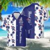 Pabst Blue Ribbon Beer Palm Tree Pattern Hawaiian Shirt OV