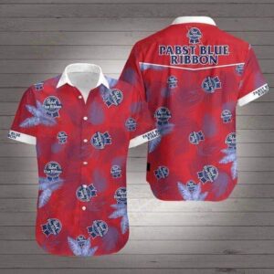 Pabst Blue Ribbon Beer Hawaiian Shirt GP