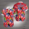 Pabst Blue Ribbon Parrot Hibiscus Flower Hawaiian Shirt BT