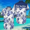 Pabst Blue Ribbon Tropical Flower Pattern Hawaiian Shirt HY