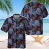 Pabst Blue Ribbon Tropical Leaf Parrot Hawaiian Shirt TD